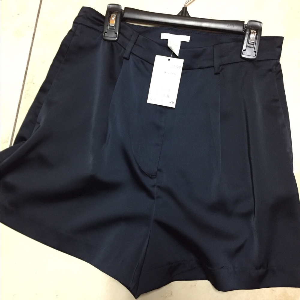 Navy blue silky shorts